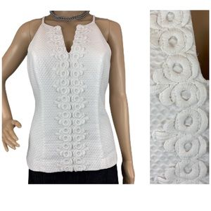 Lilly Pulitzer Magnolia Halter top white cotton